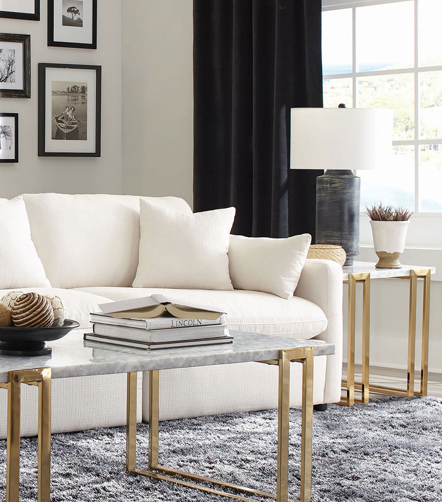 Calvyn Linen RAF Sectional Chair – Ivory