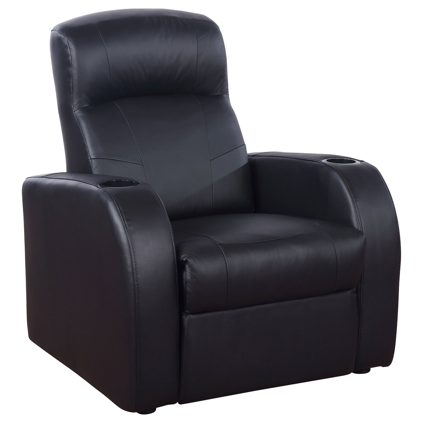 Bellagio Black 9-Piece Leather Theater Lounge