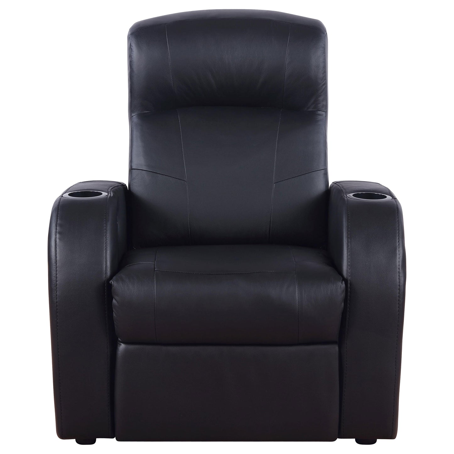 Bellagio Black 9-Piece Leather Theater Lounge