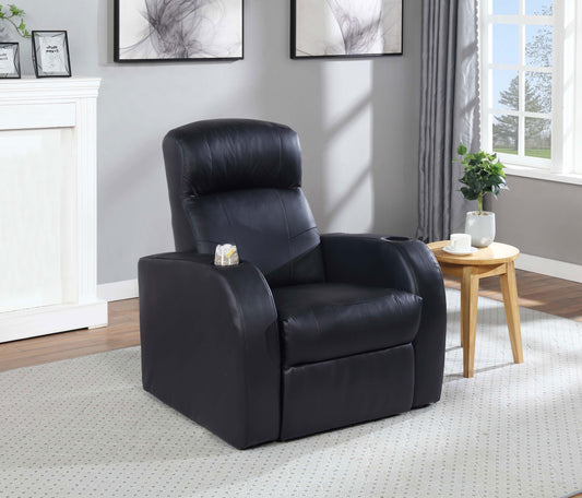 Zayden Black Fabric Recliner