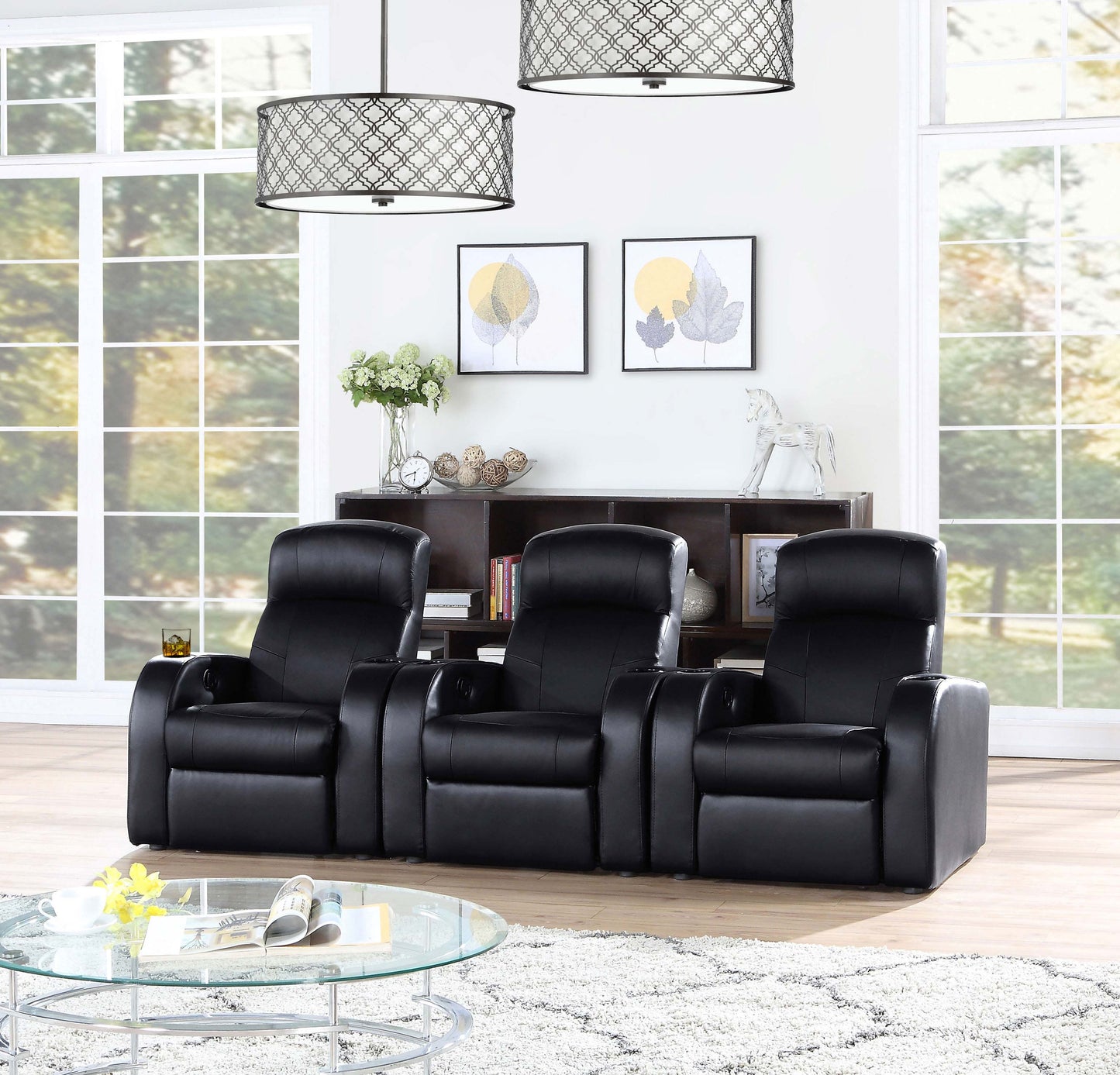 Zayden Black Fabric Recliner