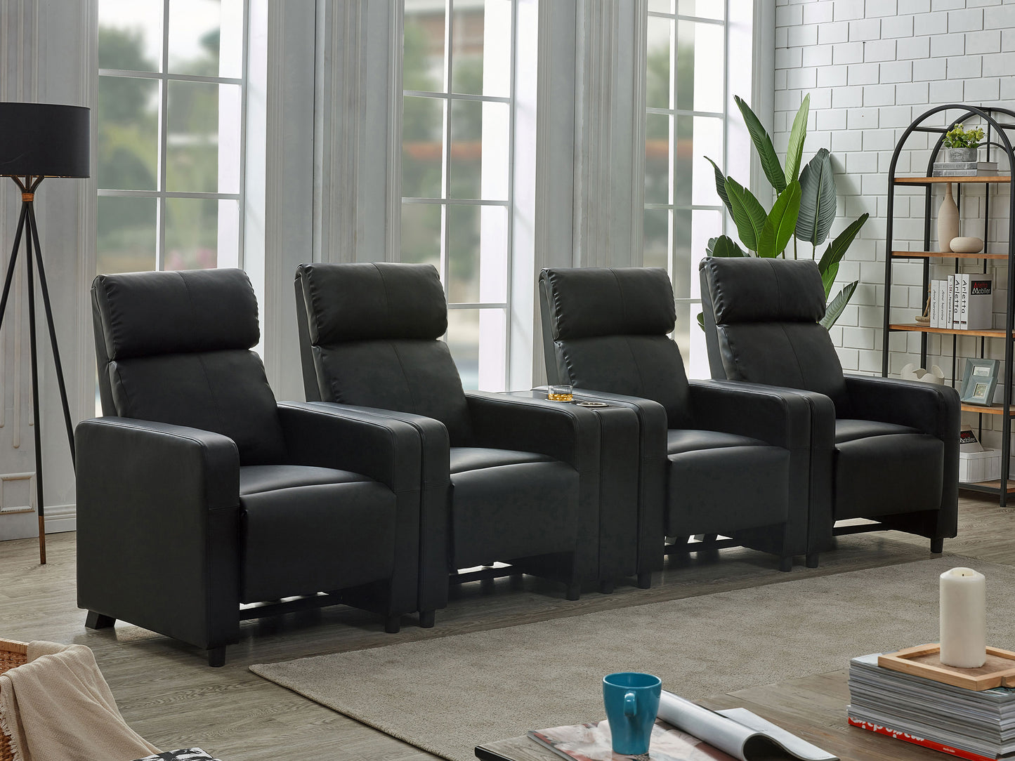 Velaro Black Reclining Lounge Suite