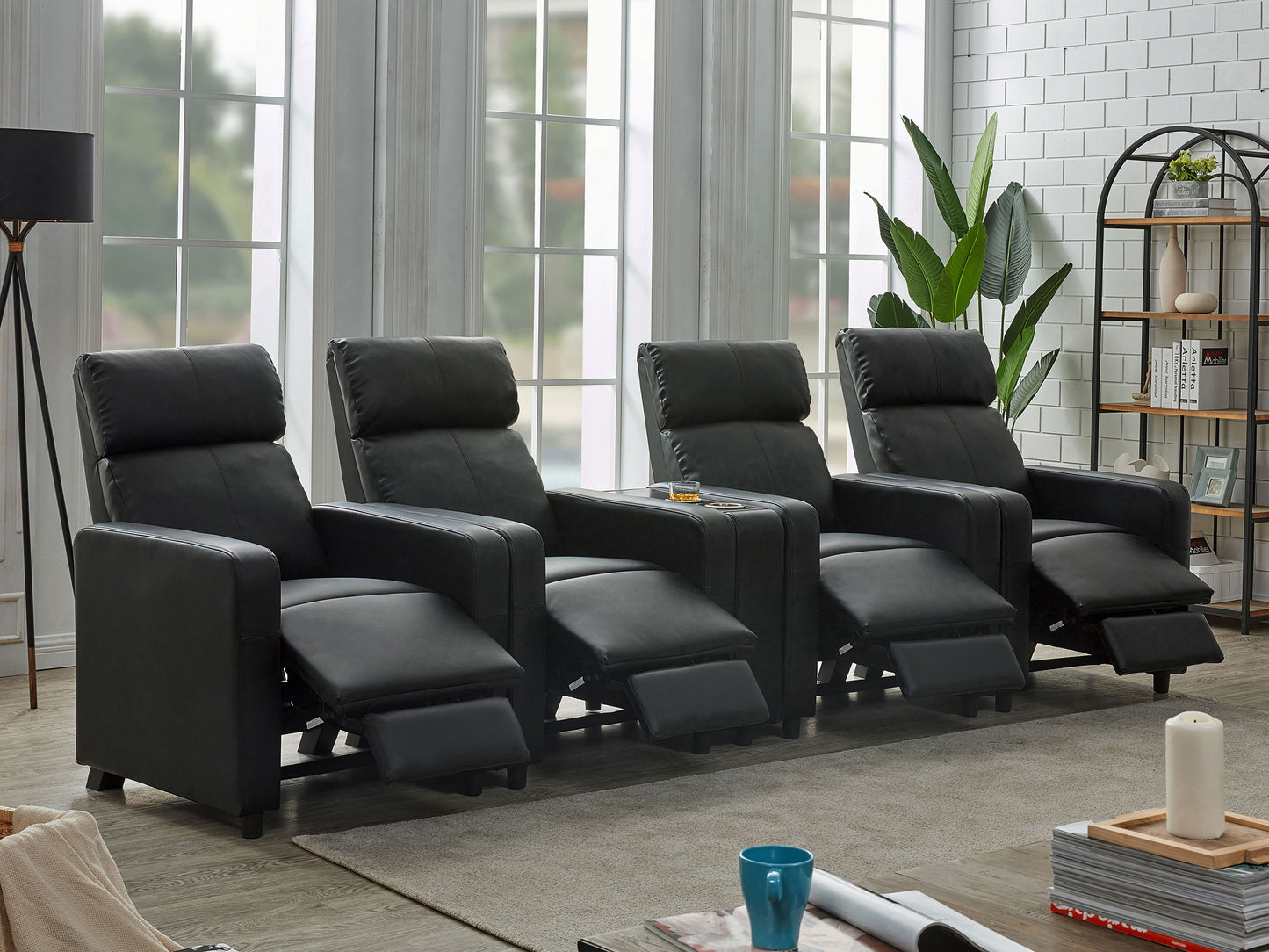 Velaro Black Reclining Lounge Suite