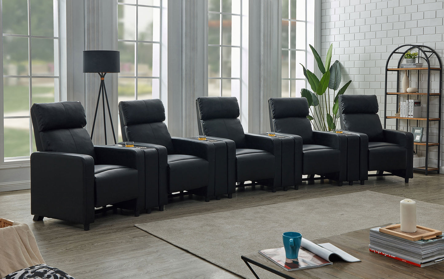 Velaro Black Home Theater Recliner Set 5A