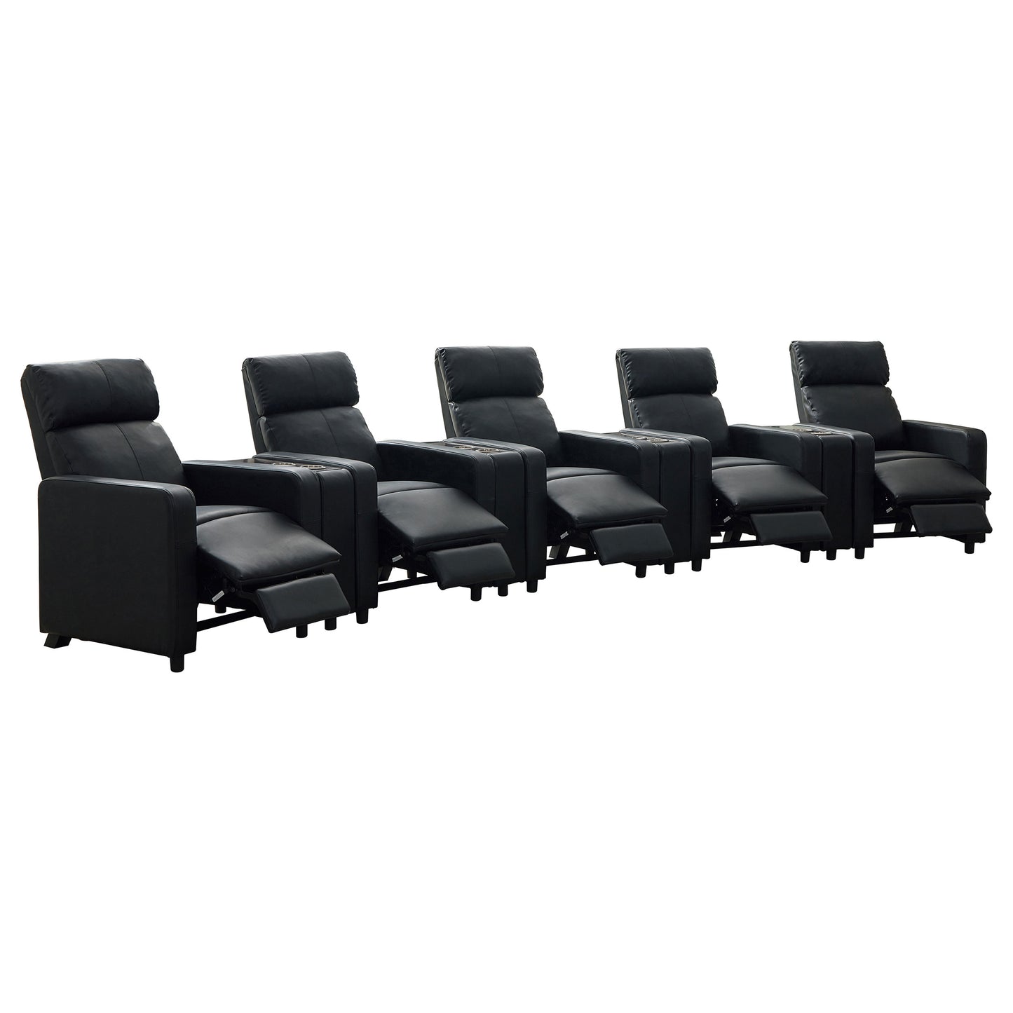 Velaro Black Home Theater Recliner Set 5A