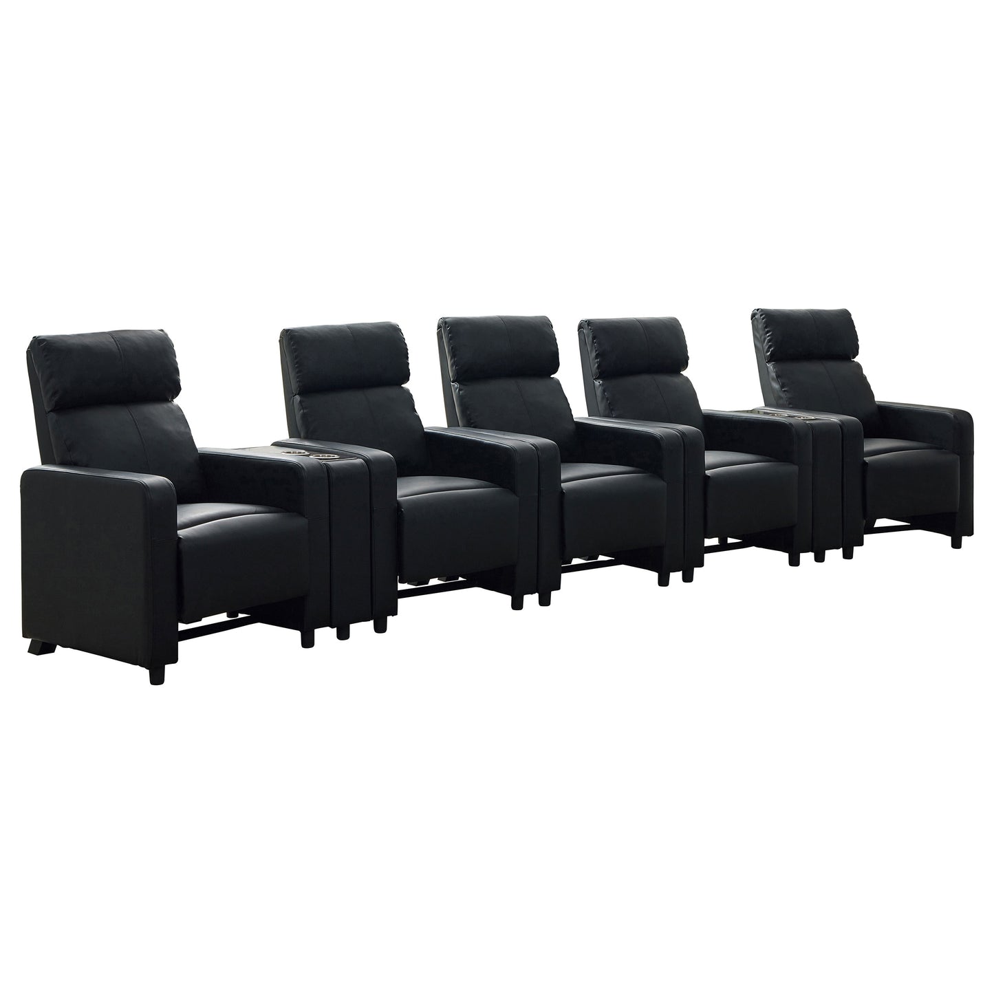 Velaro Black Home Theater Recliner Set 5