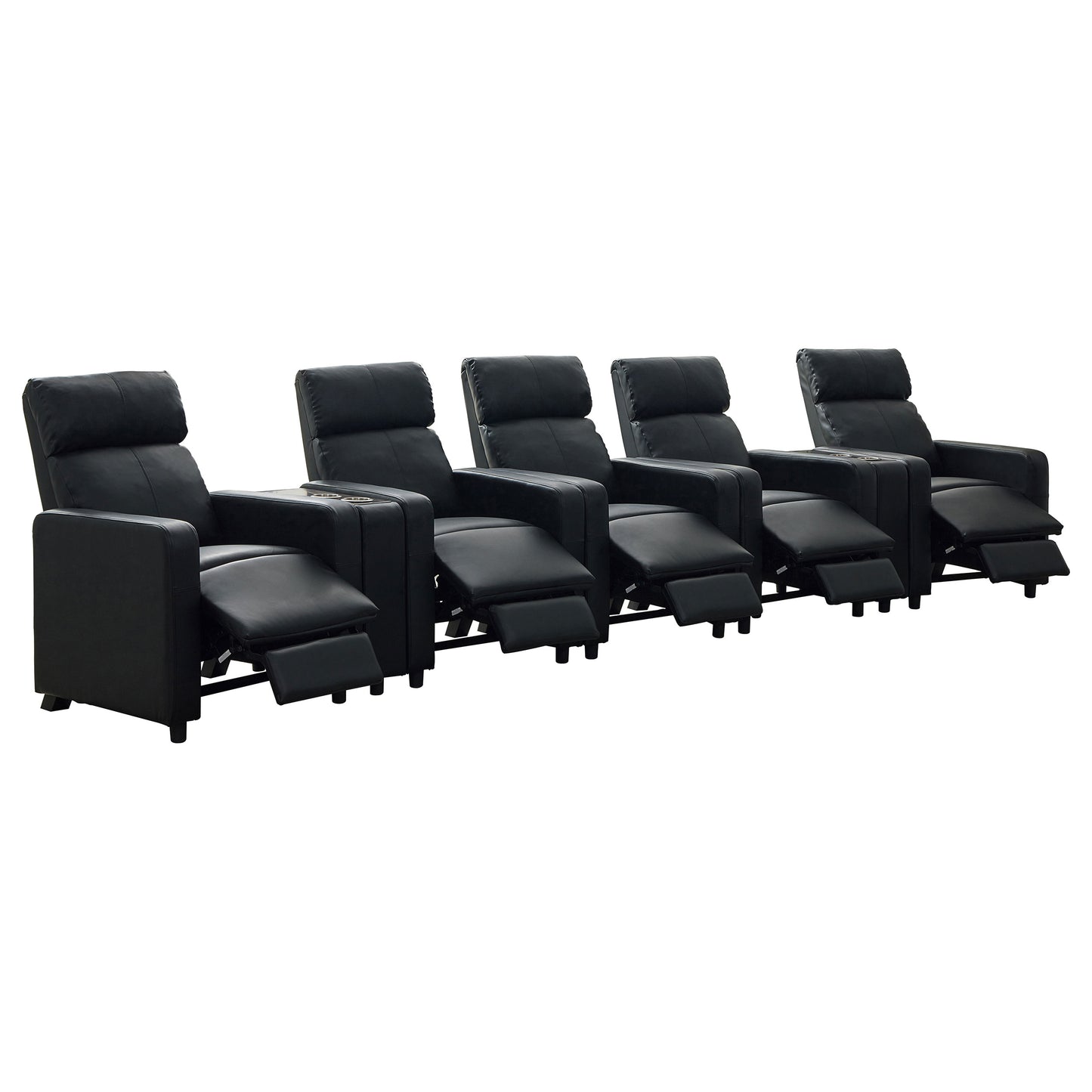 Velaro Black Home Theater Recliner Set 5