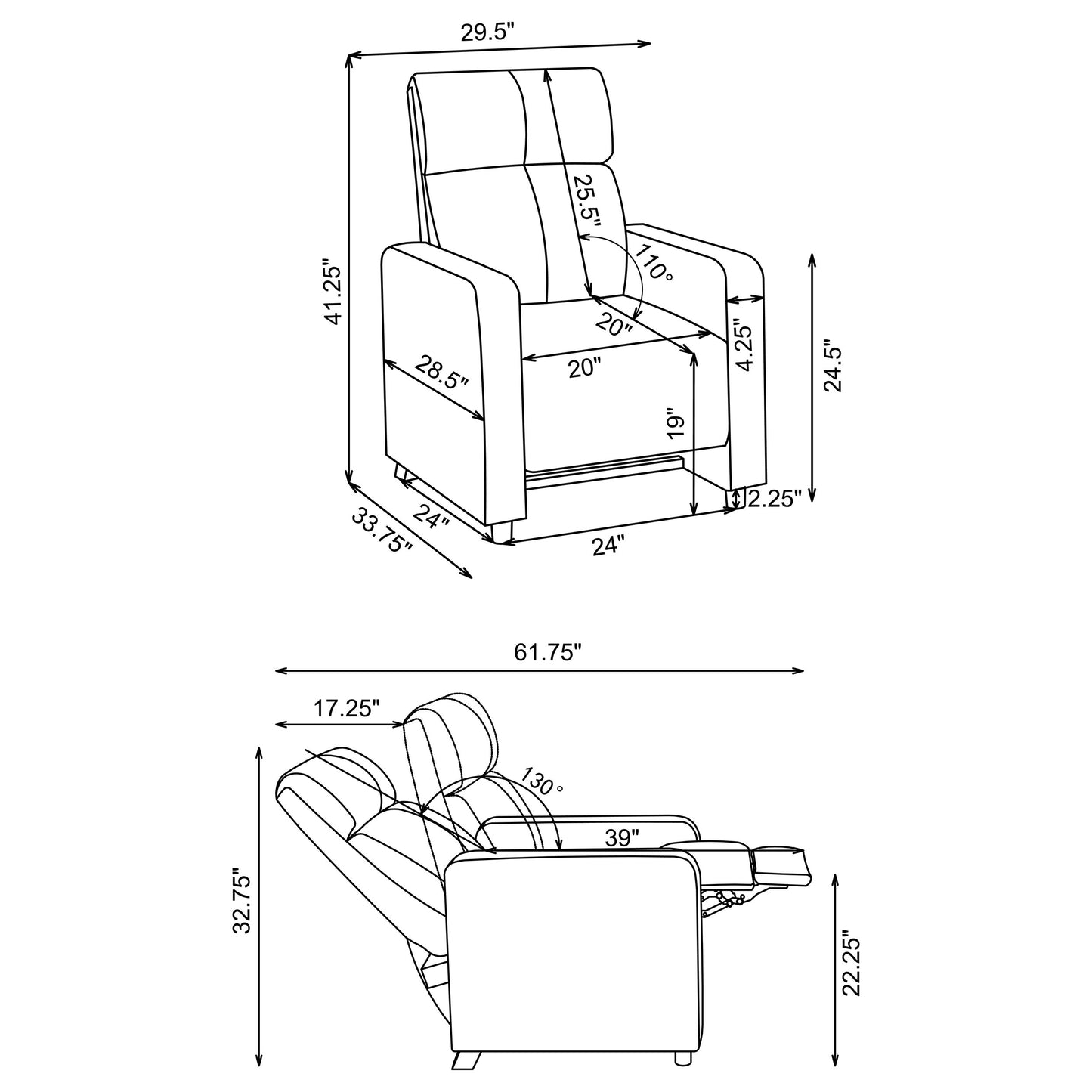 Velaro Black Motion Lounge Chair