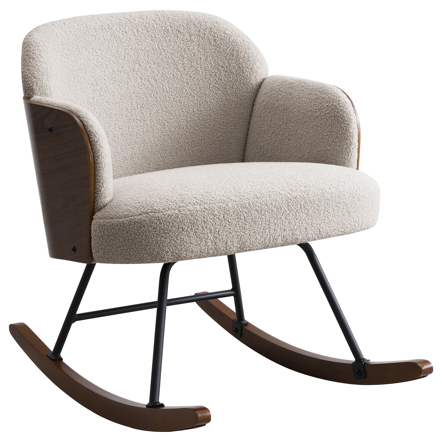 Paige Bouclé Rocking Chair – Beige