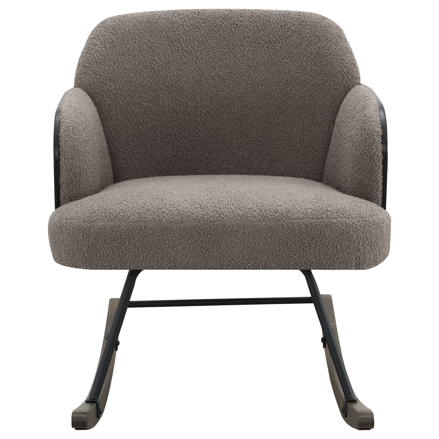 Paige Bouclé Upholstered Mid-Back Rocking Chair – Taupe