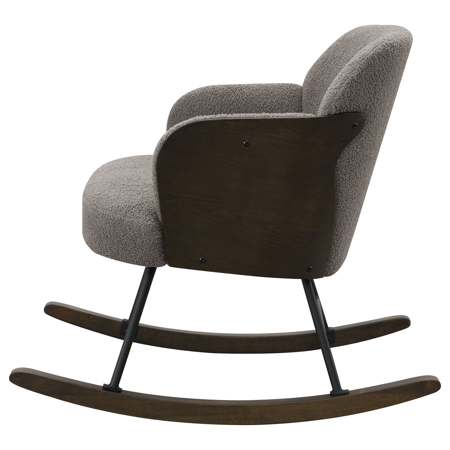 Paige Bouclé Upholstered Mid-Back Rocking Chair – Taupe