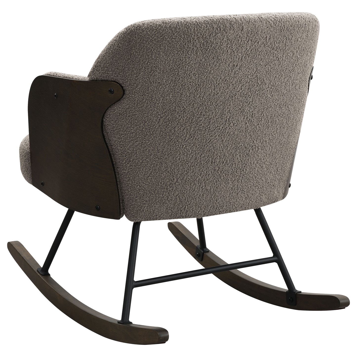 Paige Bouclé Upholstered Mid-Back Rocking Chair – Taupe