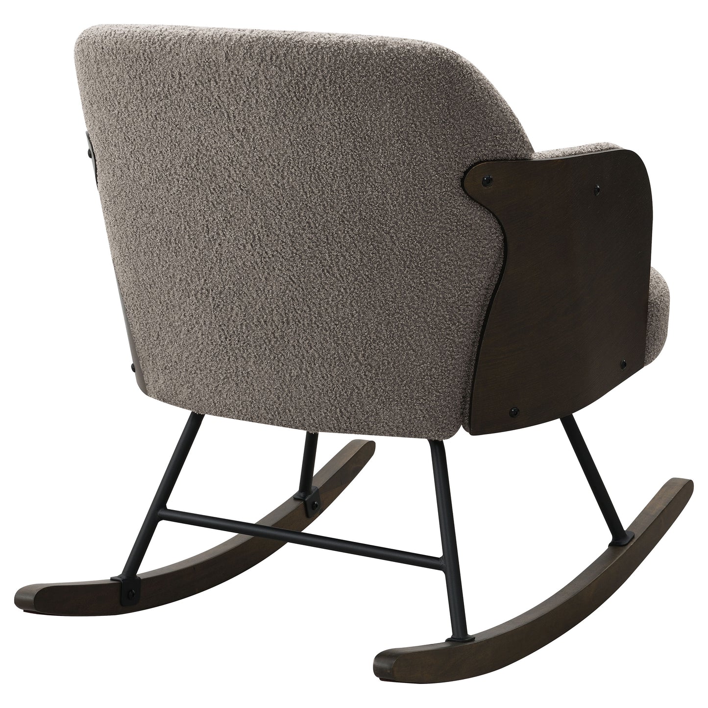 Paige Bouclé Upholstered Mid-Back Rocking Chair – Taupe