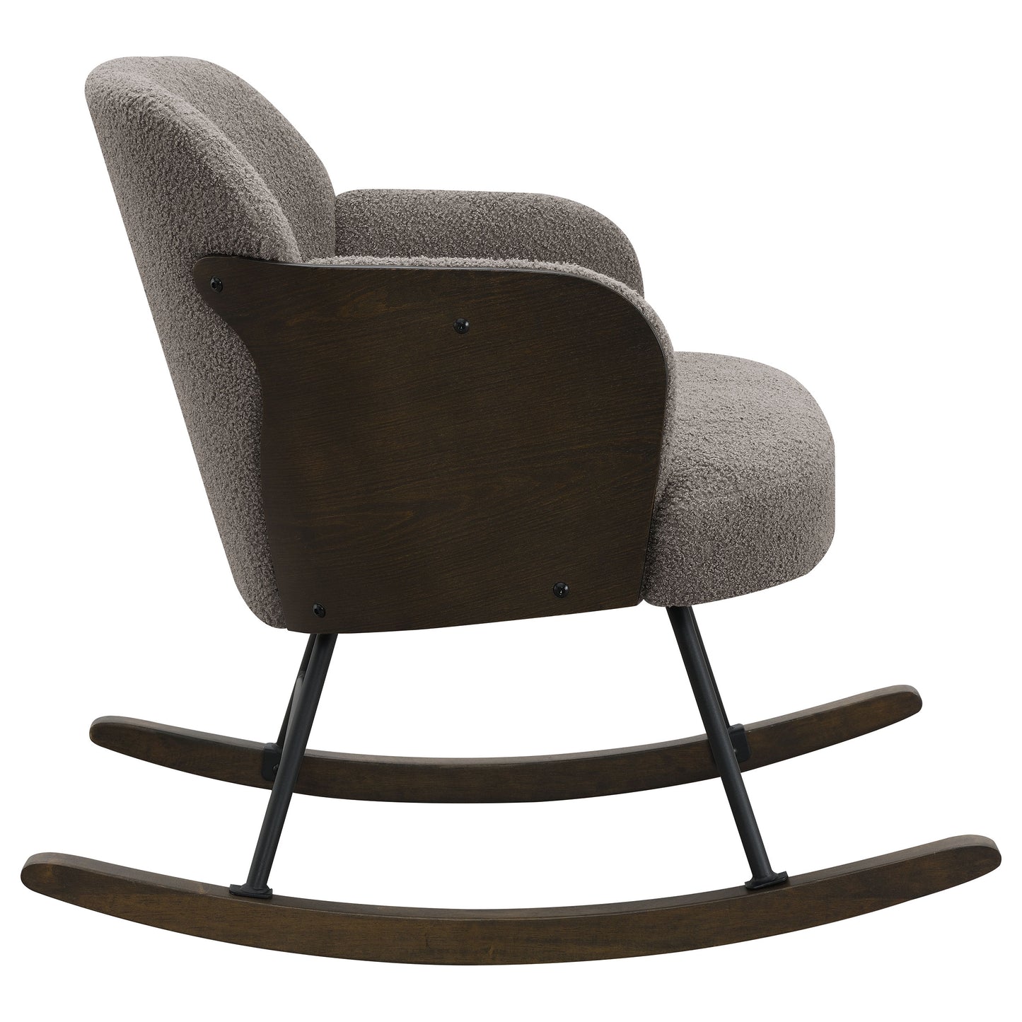 Paige Bouclé Upholstered Mid-Back Rocking Chair – Taupe