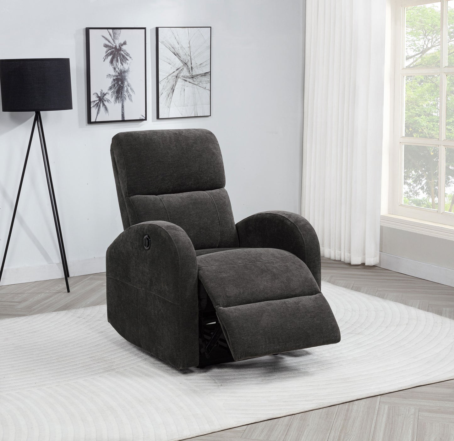 Zayden Graphite Power Lounge Chair