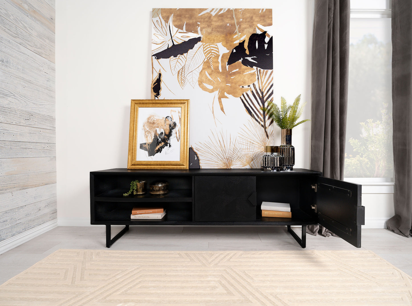 Calderon Charcoal Media Console 70"