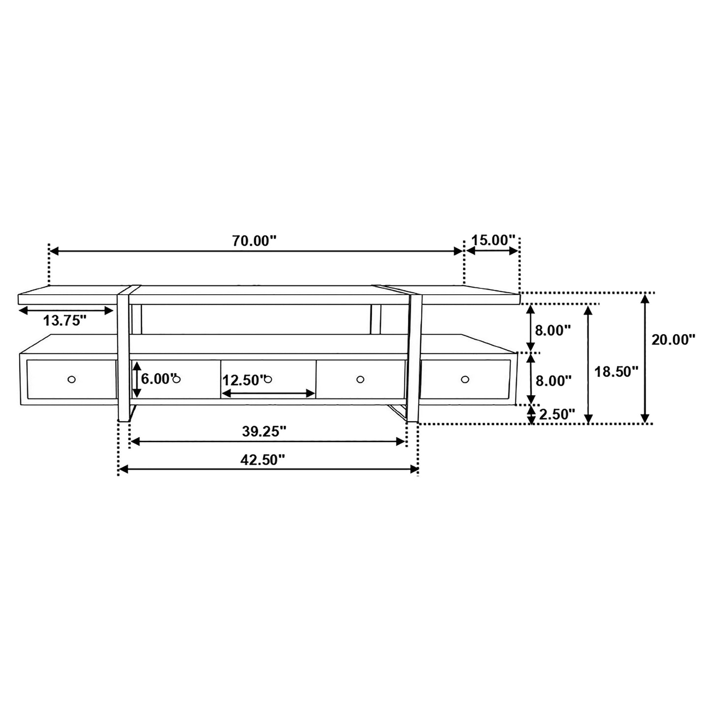 Kairo 70” Mango Wood Media Console