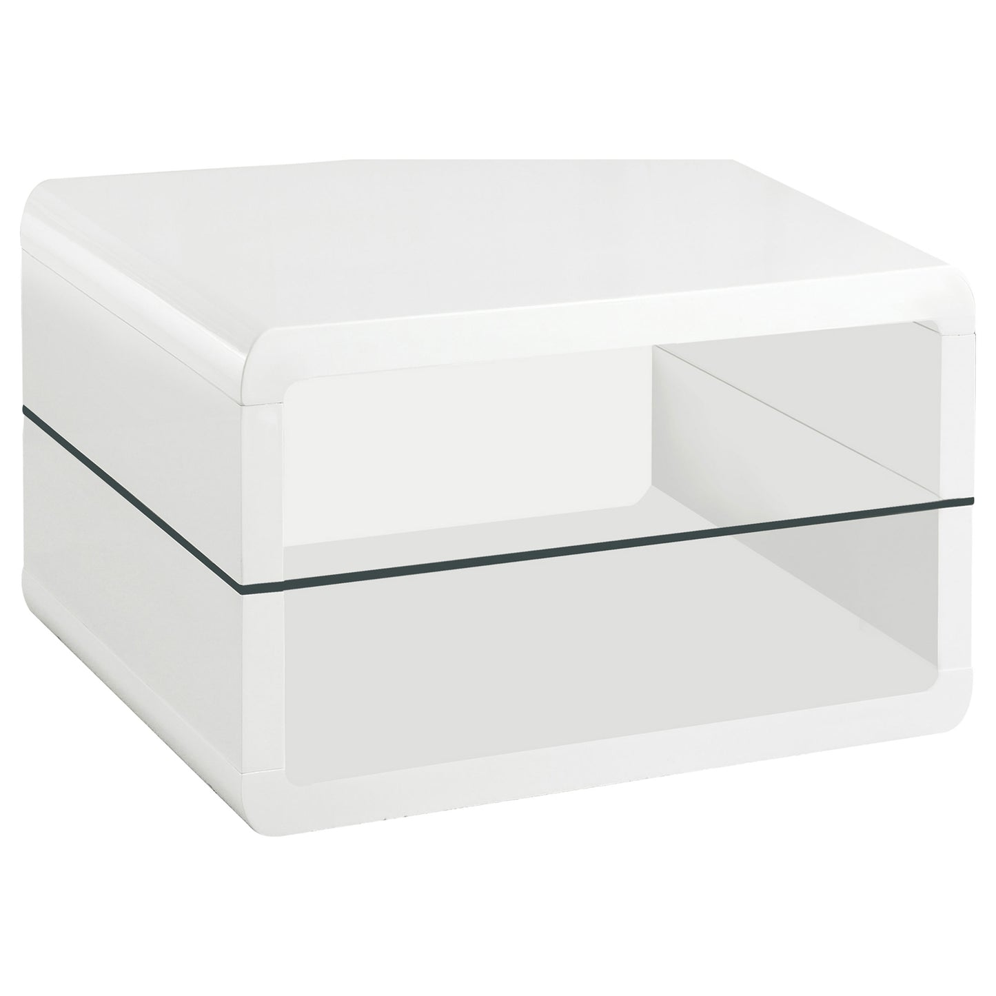Elana Modern 2-Piece Coffee & End Table Set in White High Gloss