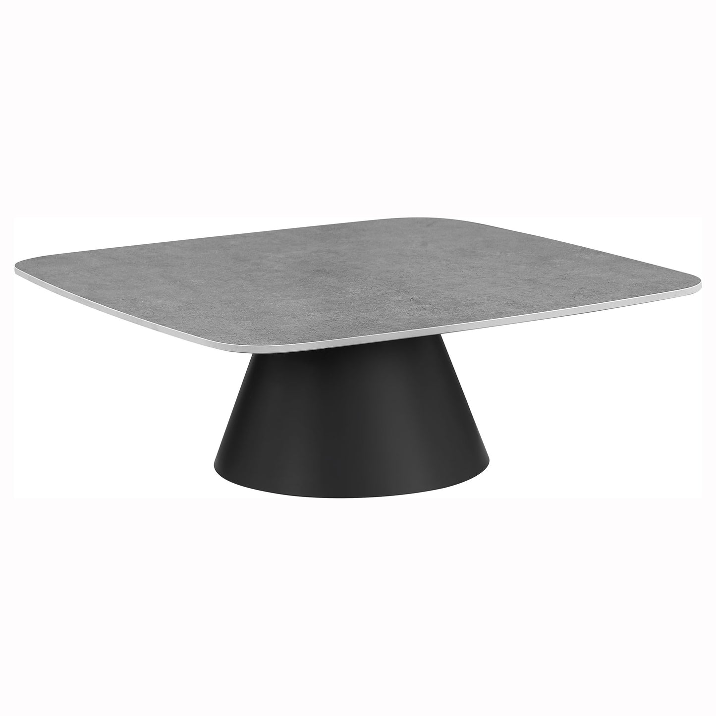 Eason Modern 2-Piece Coffee & Cocktail Table Set – Concrete & Black