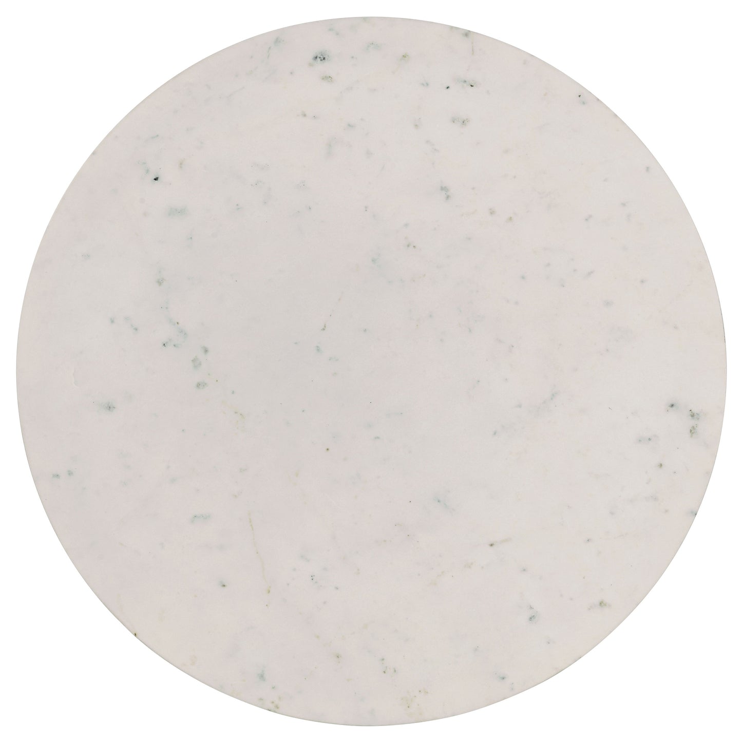 Aldis White Marble Round Coffee Table with Natural Wood Base