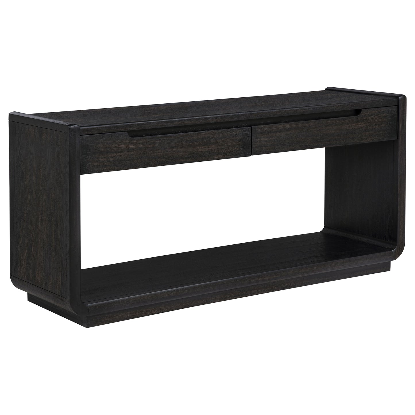 Lyric Contemporary 2-Drawer Console Table in Black Ash