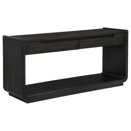 Lyric Contemporary 2-Drawer Console Table in Black Ash