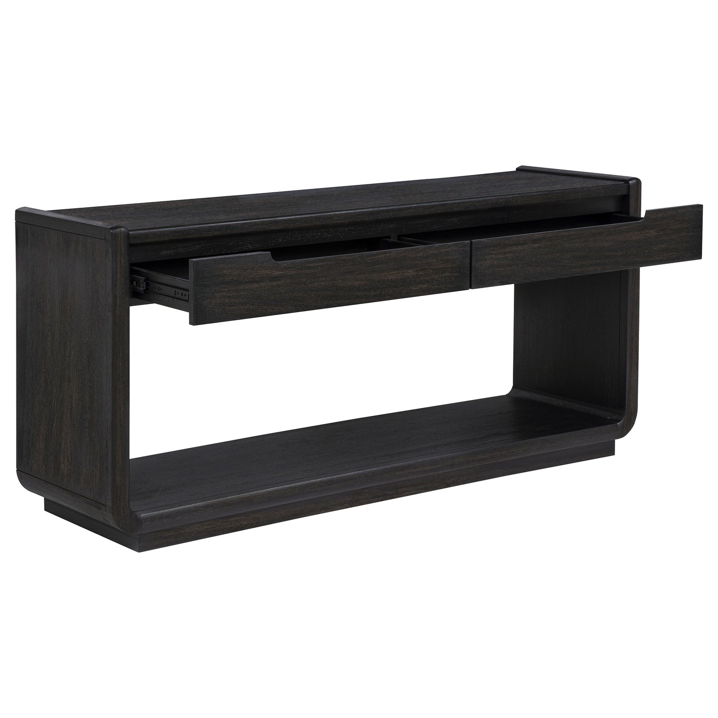 Lyric Contemporary 2-Drawer Console Table in Black Ash