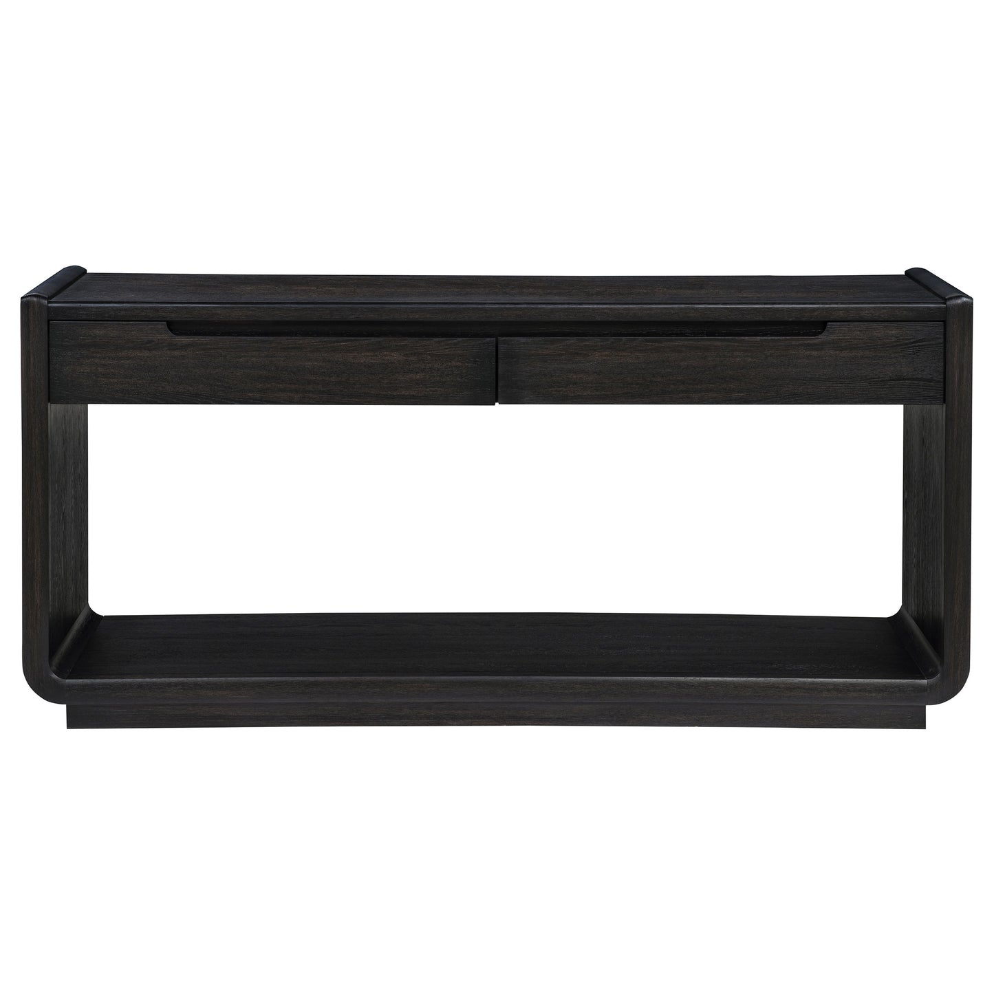 Lyric Contemporary 2-Drawer Console Table in Black Ash