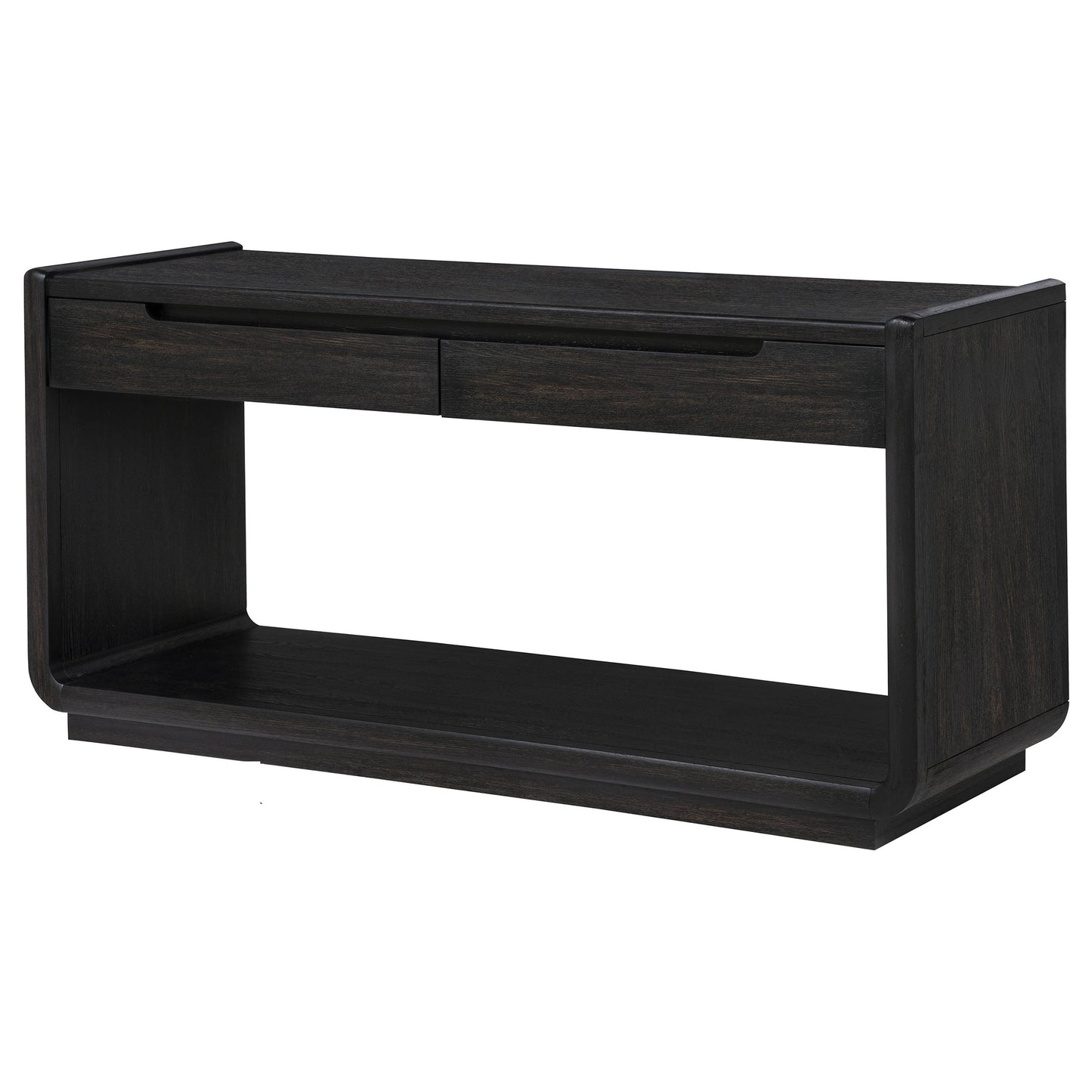 Lyric Contemporary 2-Drawer Console Table in Black Ash
