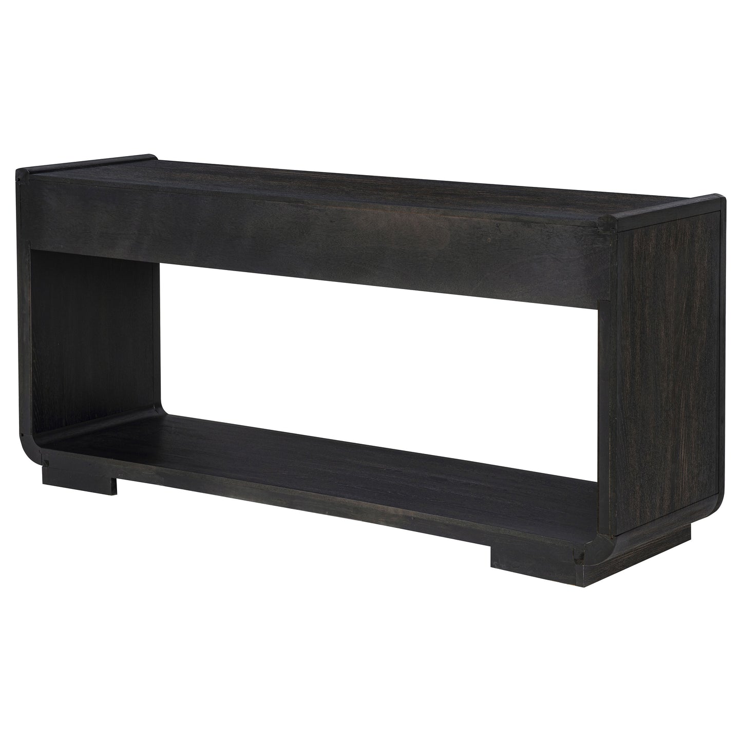 Lyric Contemporary 2-Drawer Console Table in Black Ash
