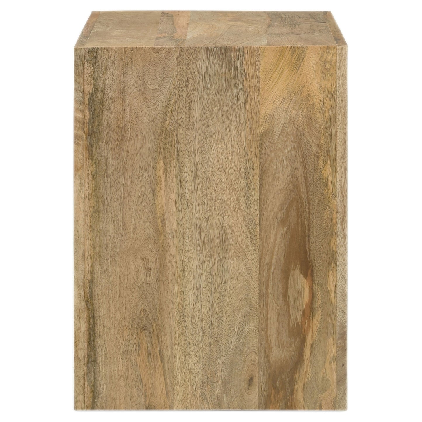 Brenwick Open Cube Solid Wood End Table Natural Mango Wood Finish