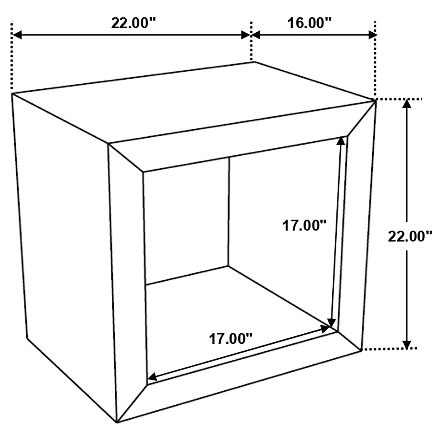 Brenwick Open Cube Solid Wood End Table Natural Mango Wood Finish