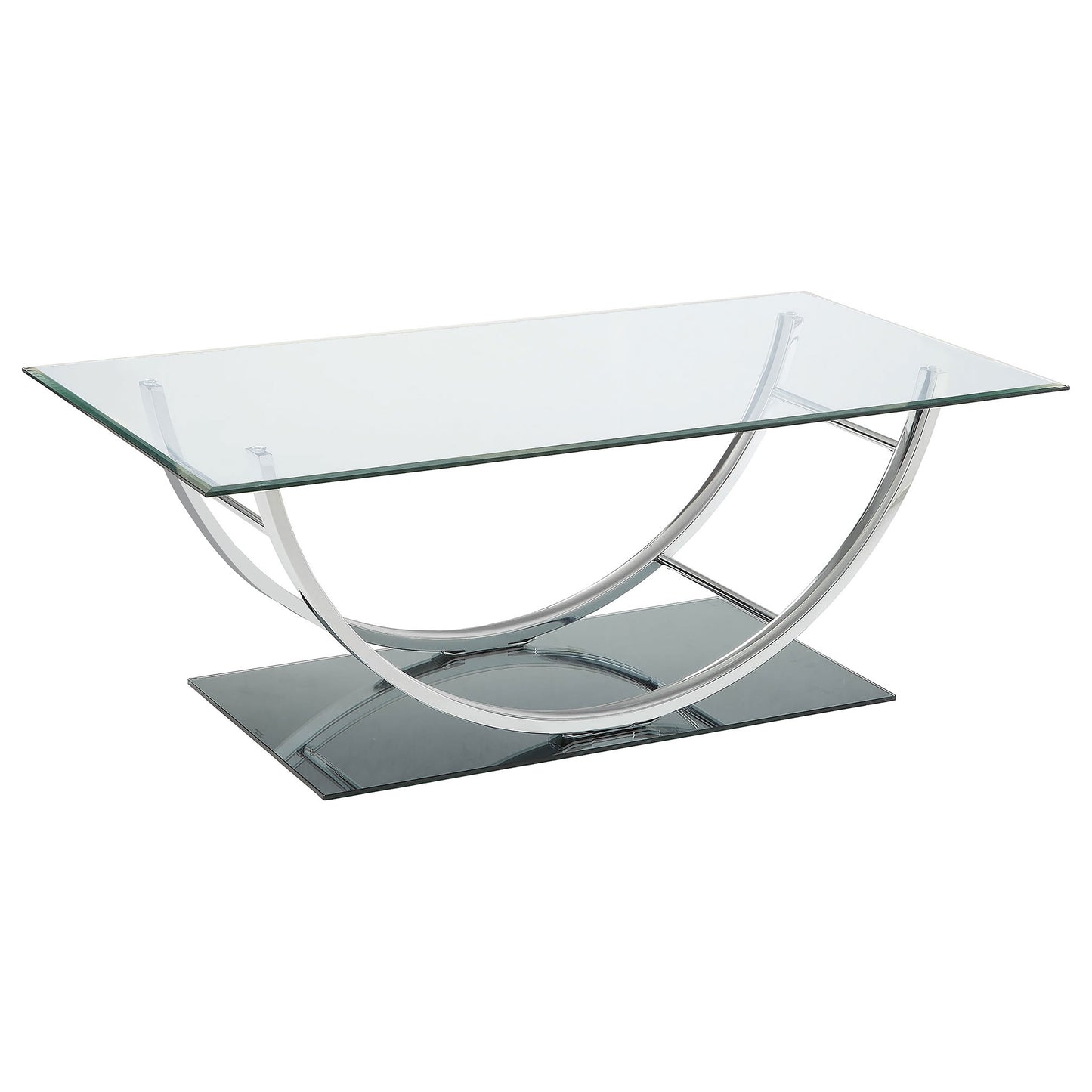 Danville Rectangular U-Shaped Glass Top Coffee Table – Chrome