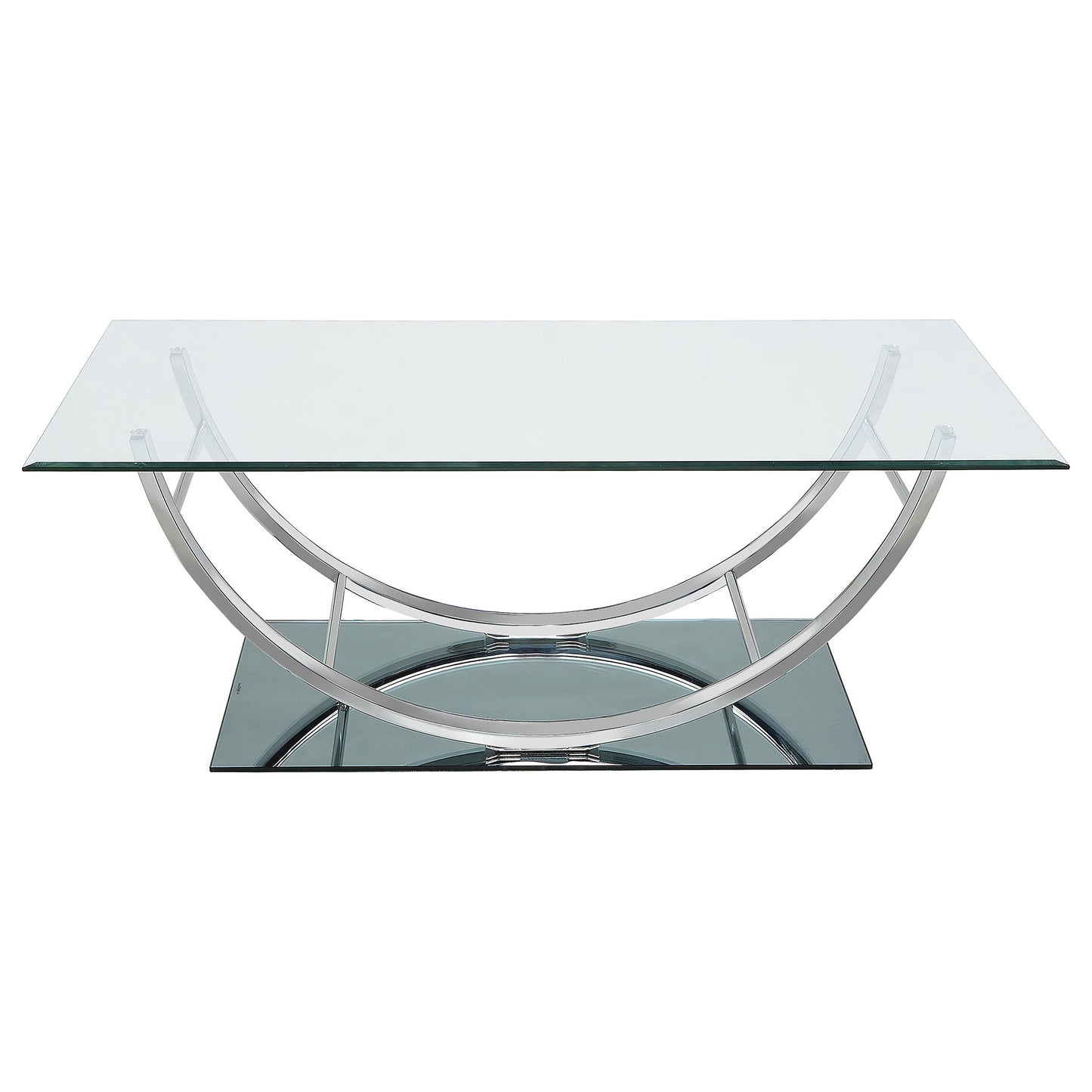 Danville Rectangular U-Shaped Glass Top Coffee Table – Chrome