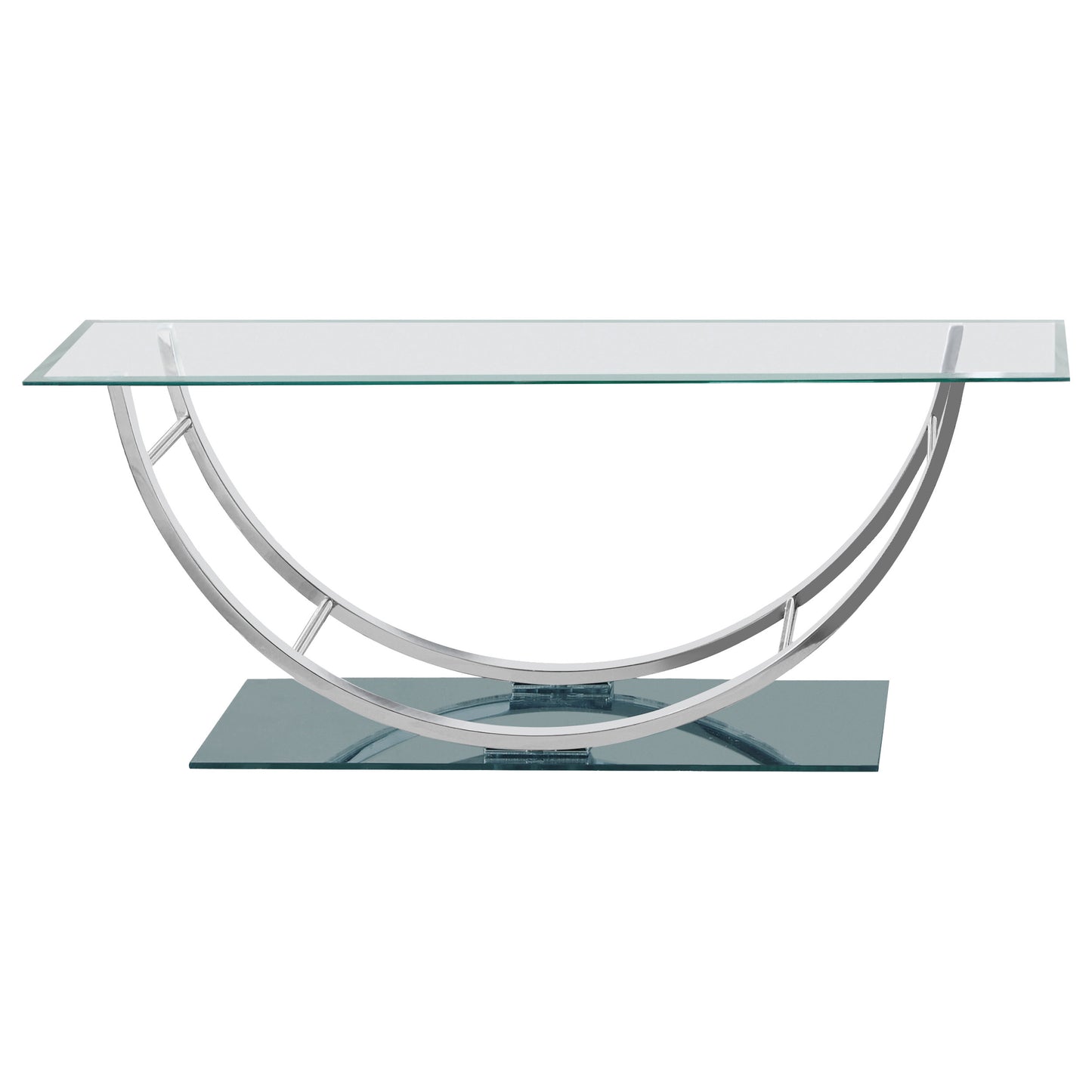 Danville Rectangular U-Shaped Glass Top Coffee Table – Chrome
