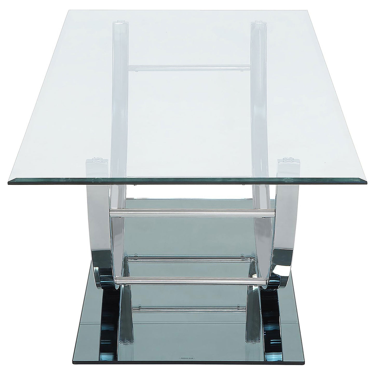 Danville Rectangular U-Shaped Glass Top Coffee Table – Chrome