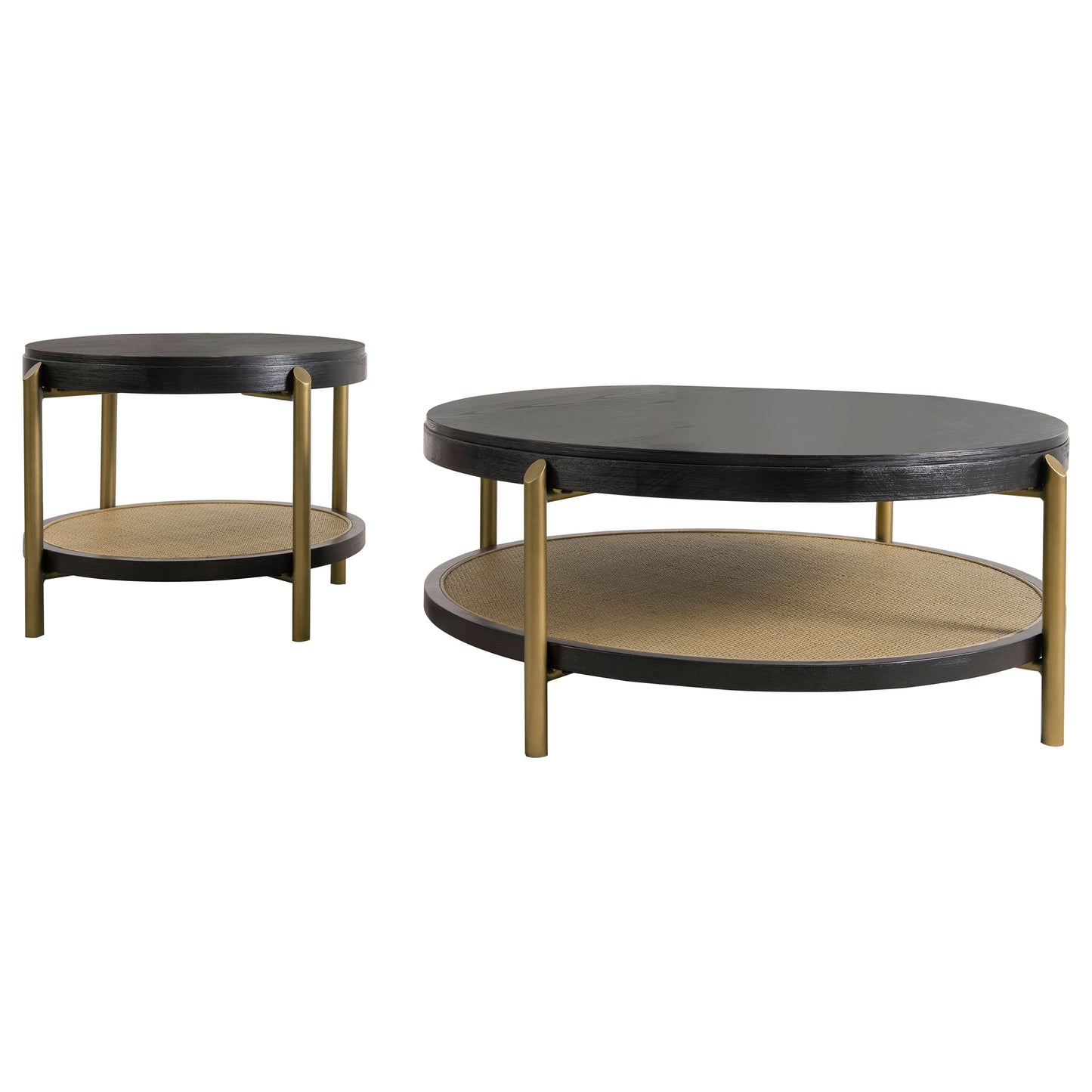 Arini 2-Piece Round Coffee & End Table Set – Black Finish