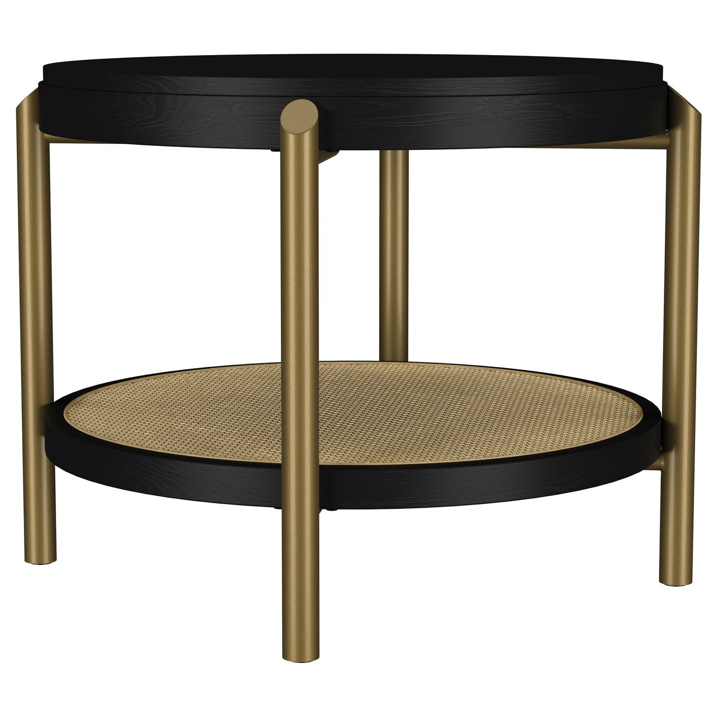 Arini 2-Piece Round Coffee & End Table Set – Black Finish