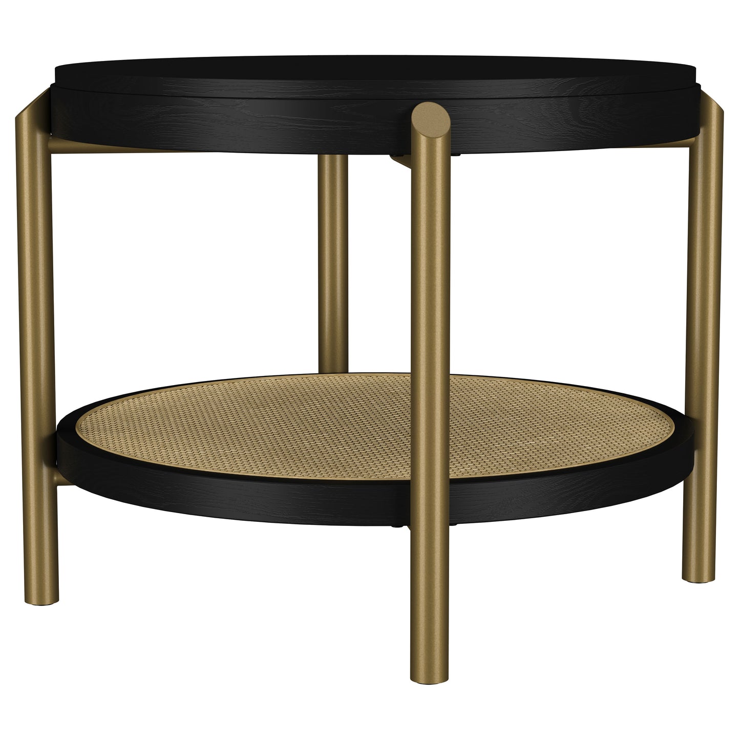 Arini 2-Piece Round Coffee & End Table Set – Black Finish