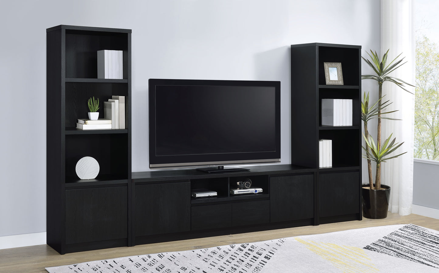 Lucente Black Contemporary TV Console