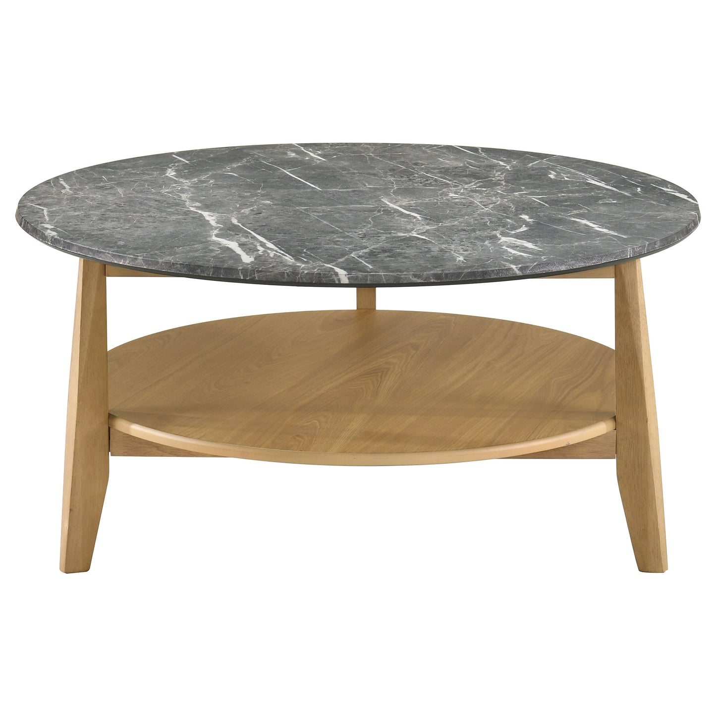 Nuvora Round SmartTop Coffee Table Grey and Natural