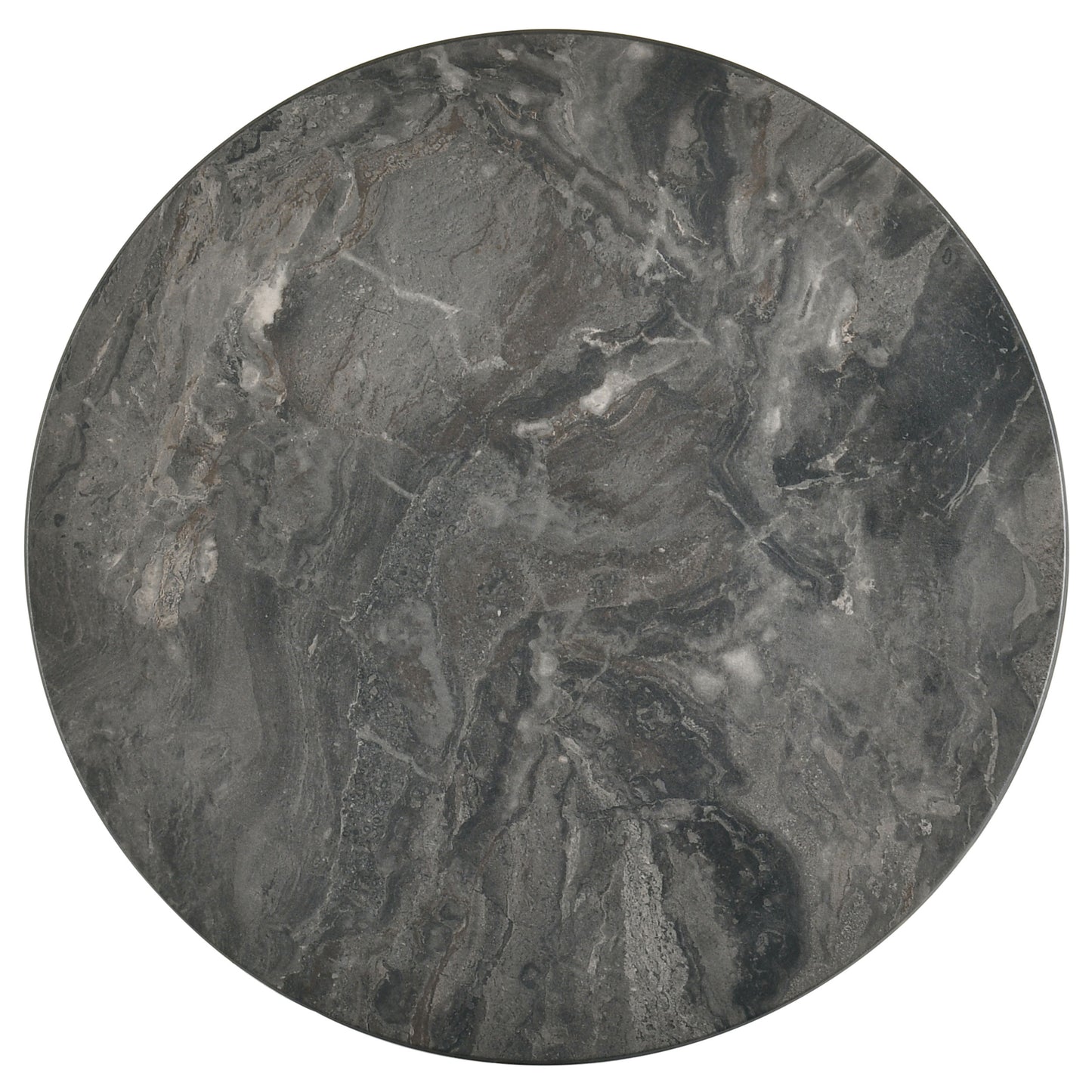Nuvora Round SmartTop End Table Smokey Grey and Brown