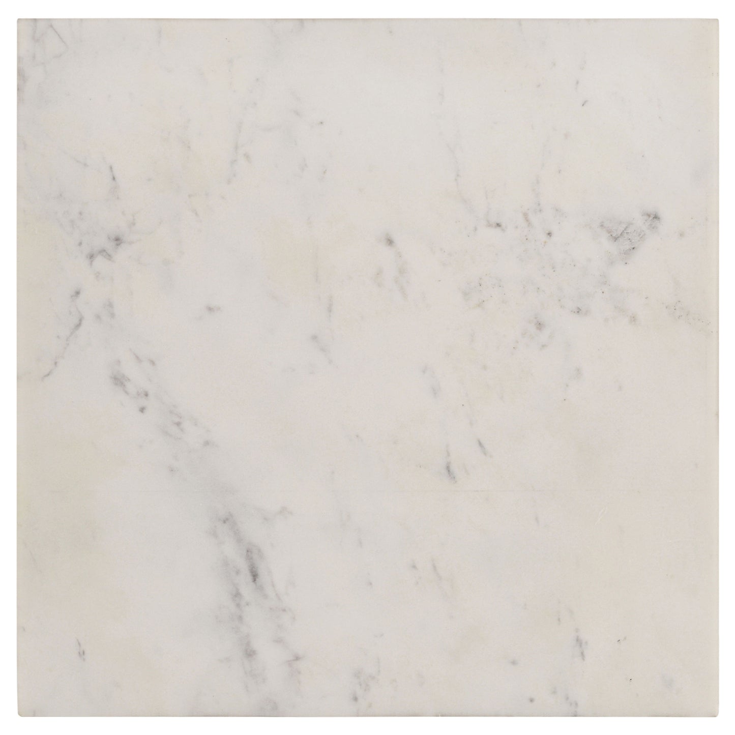 Tobin Modern Square Marble End Table in White and Black