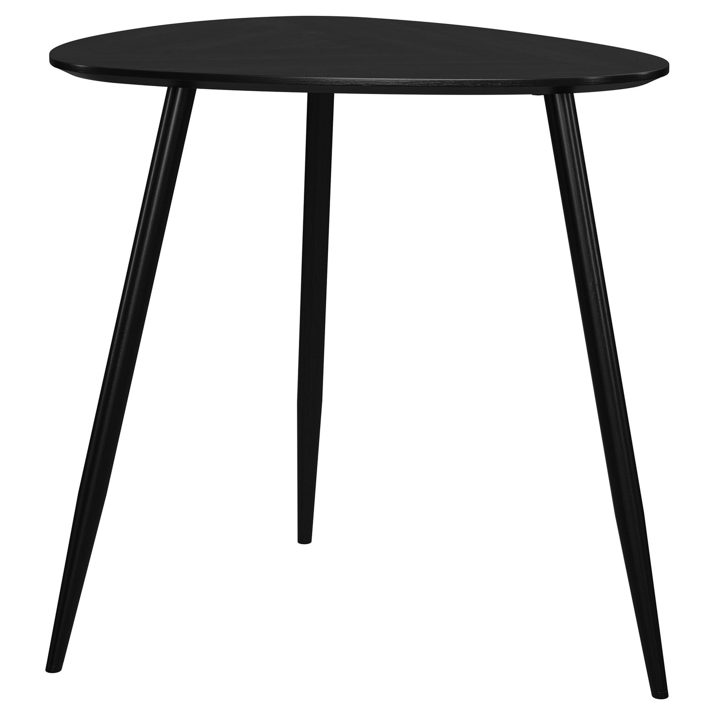 Triava Triangular Solid Wood End Table Black