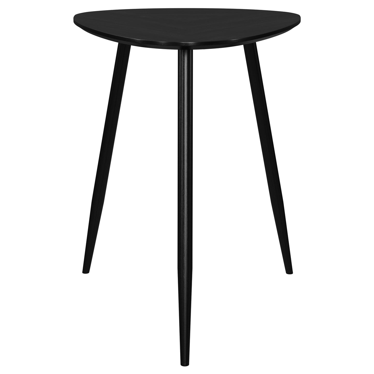 Triava Triangular Solid Wood End Table Black
