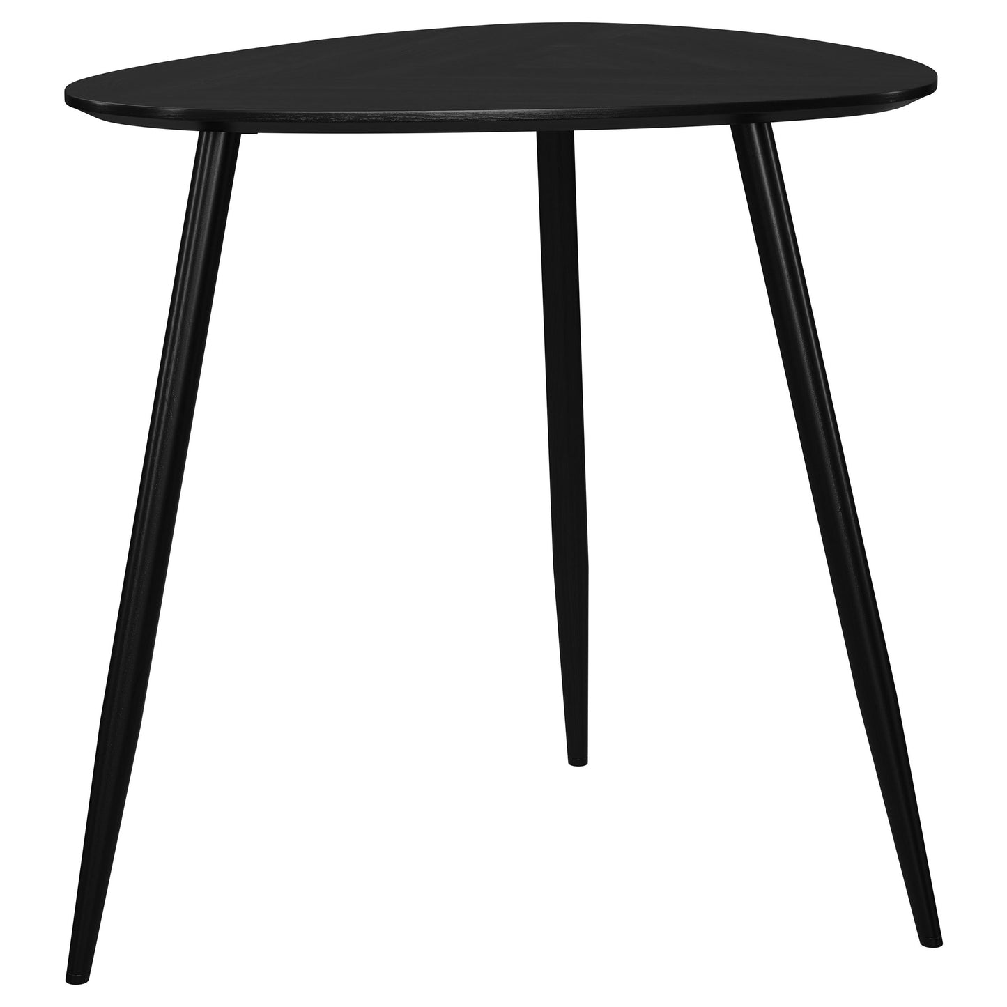 Triava Triangular Solid Wood End Table Black