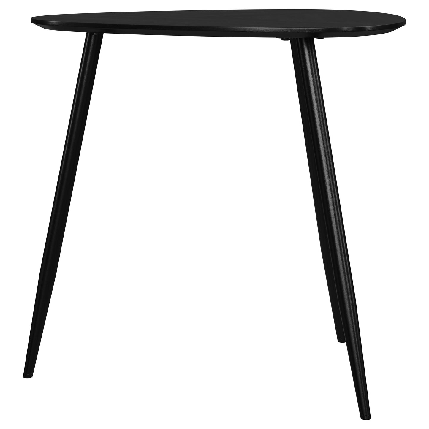 Triava Triangular Solid Wood End Table Black