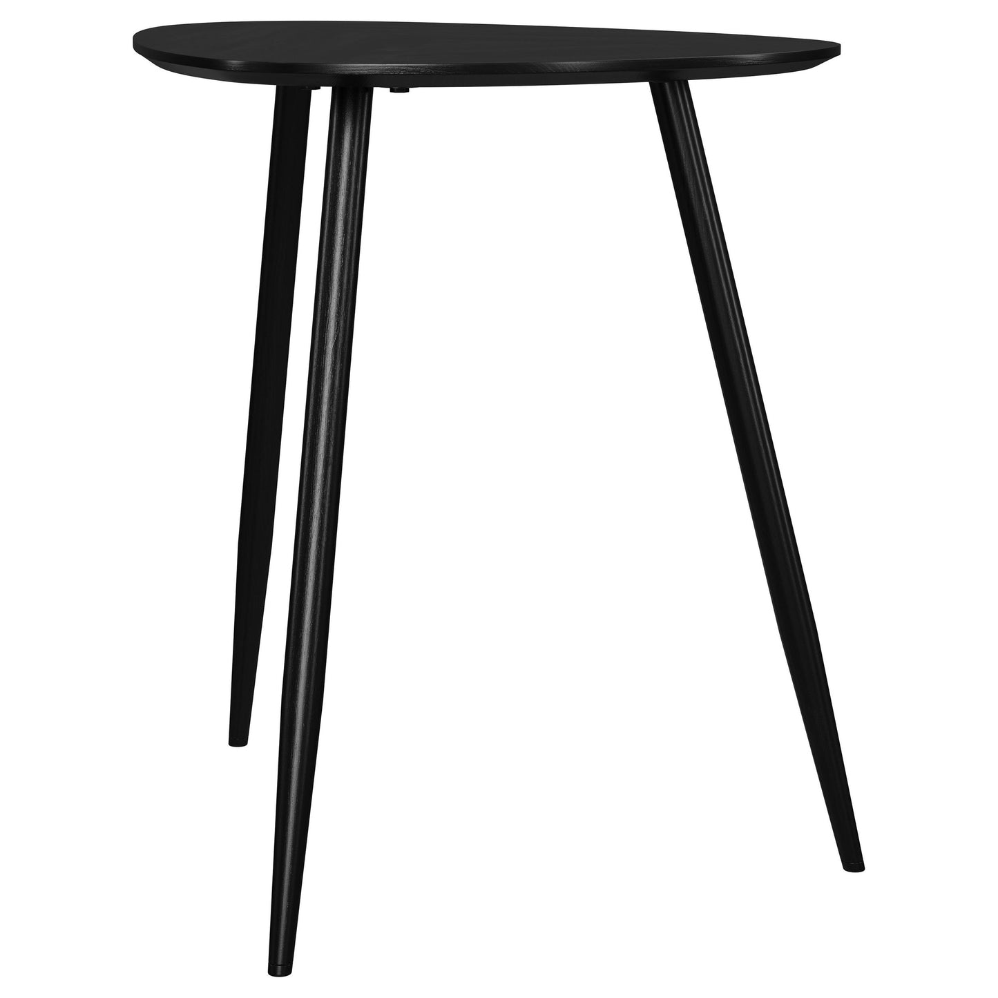 Triava Triangular Solid Wood End Table Black