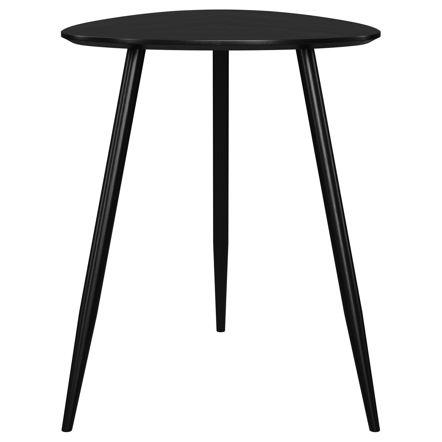 Triava Triangular Solid Wood End Table Black