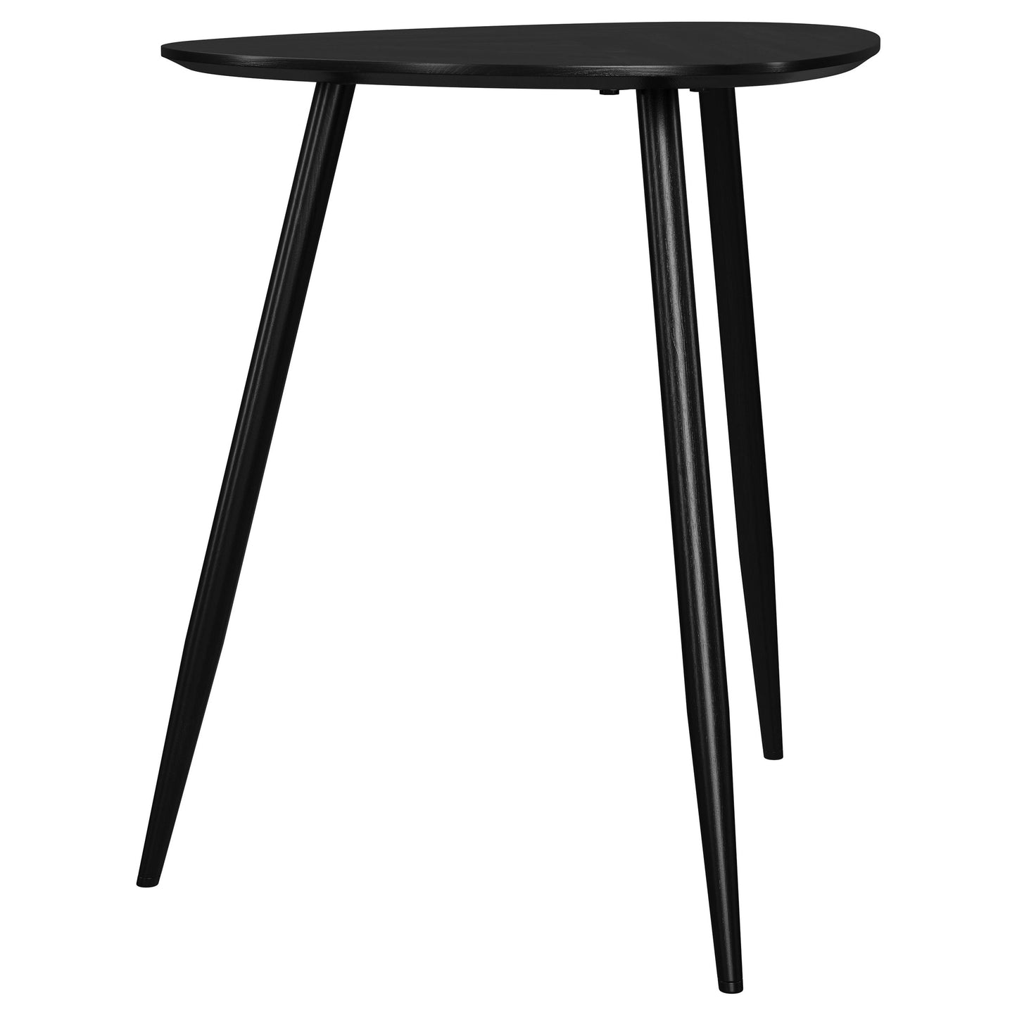 Triava Triangular Solid Wood End Table Black